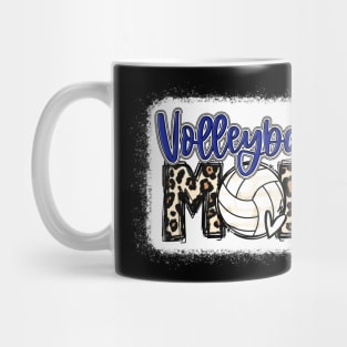 Volleyball Mom Blue Leopard Mug